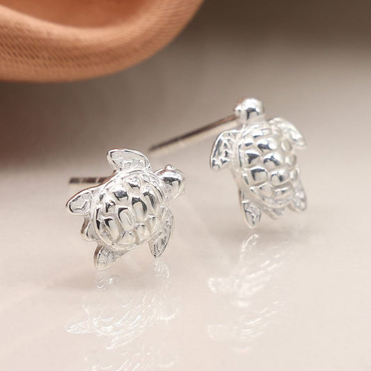Silver Turtle Earrings