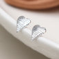 Silver Embossed Heart Earrings