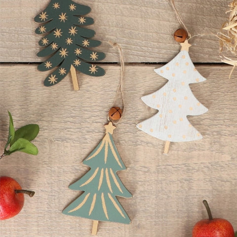 Set of 3 Wooden Trees Decoration