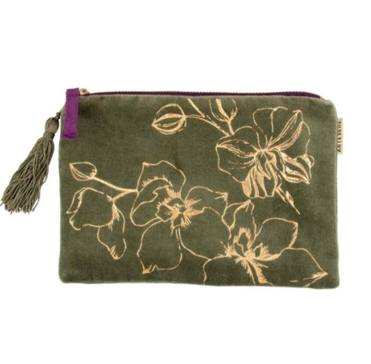 Green Orchid Cosmetic Bag