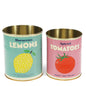 Medium storage tins (set of 2) - Lemon and tomato
