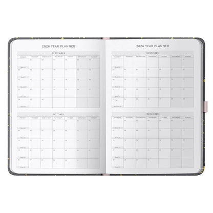 2026 Family Diary | Weekly Planner, 5 Schedules | Charcoal