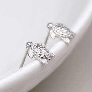 Silver Turtle Earrings