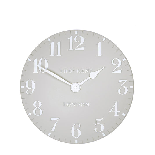12" Arabic Dove Grey Clock