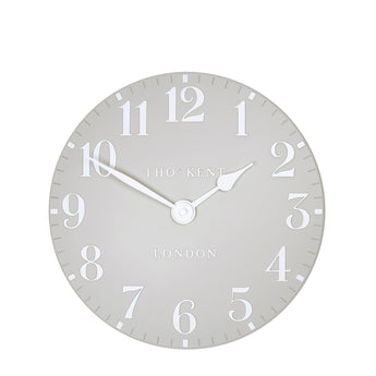 12" Arabic Dove Grey Clock