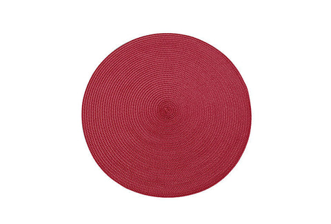 Circular Ribbed Placemat - Red