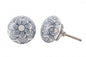 Grey & Blue Flower Drawer Pull