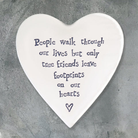 Porcelain Heart Coaster - 'People Walk'