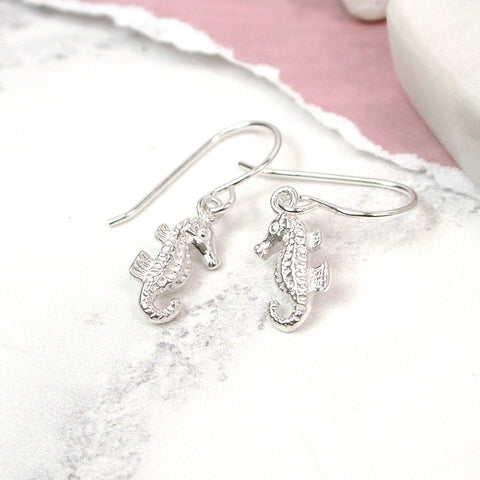 Silver Seahorse Earrings